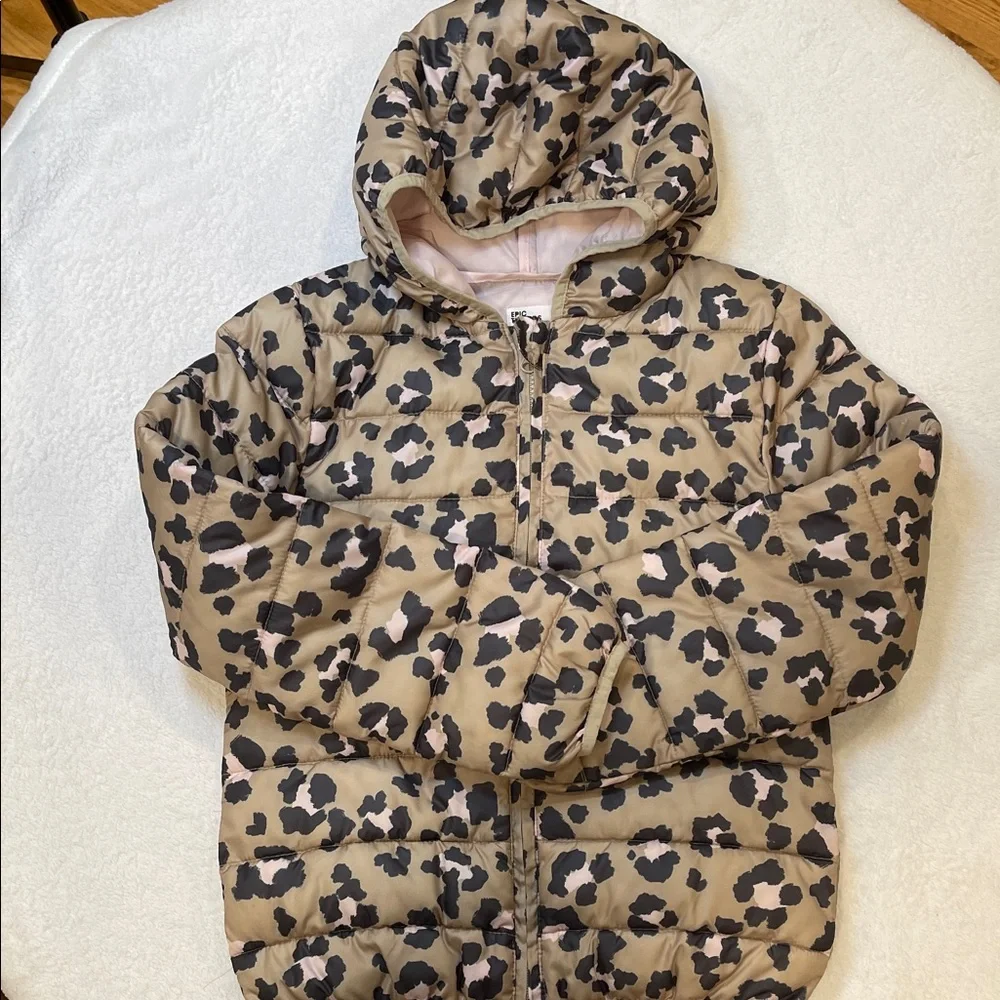 Epic Threads Leopard‎ Print Puffer Jacket Youth L